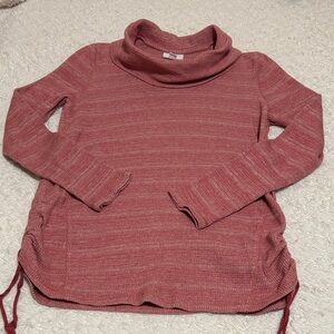 Women's Light Red Cowl Neck Sweater